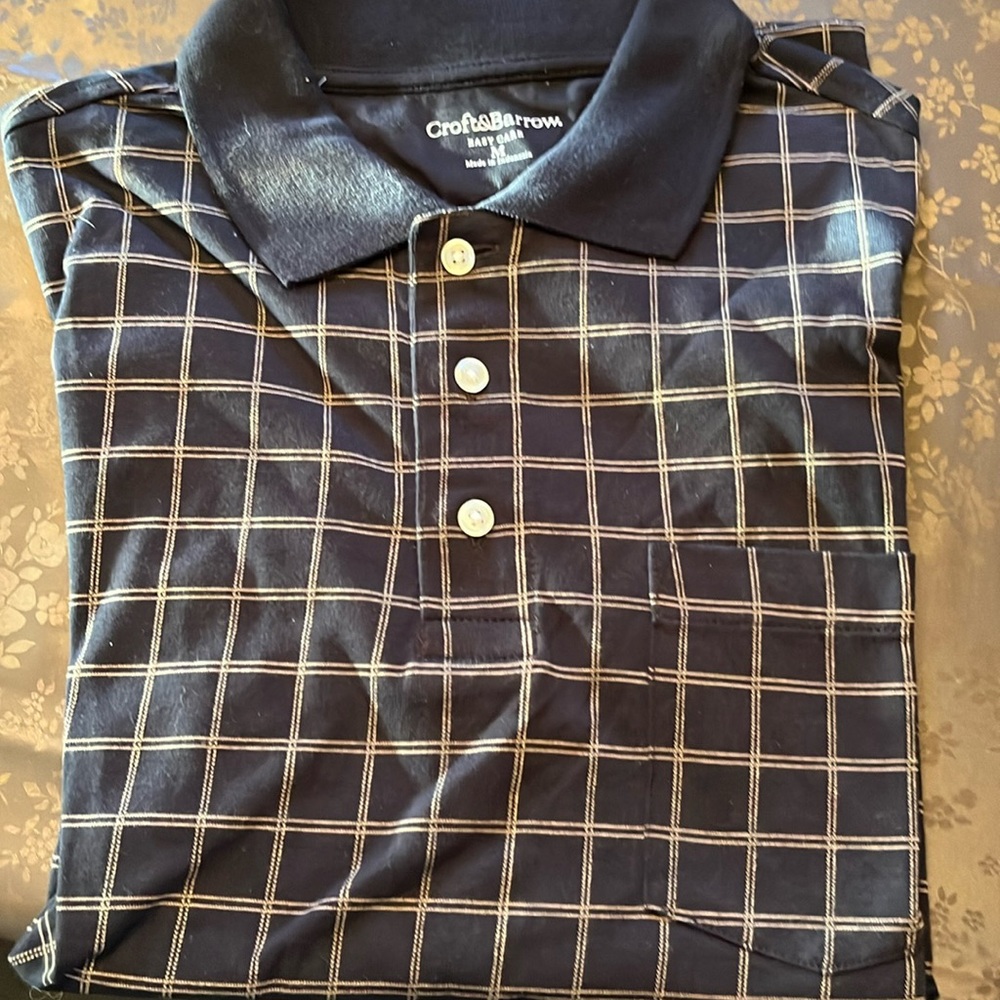 Men’s croft& barrow polo, black and gold size medium